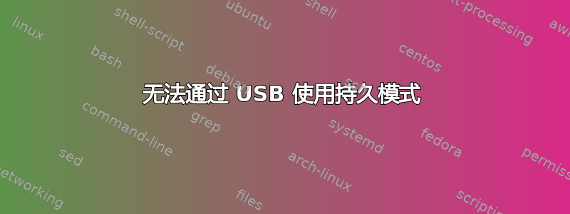 无法通过 USB 使用持久模式