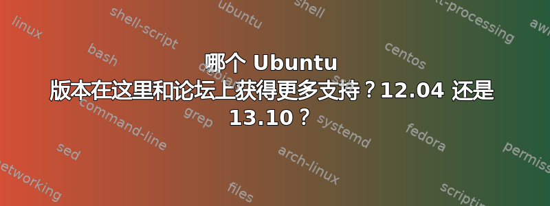 哪个 Ubuntu 版本在这里和论坛上获得更多支持？12.04 还是 13.10？