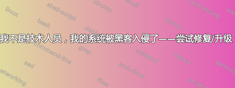 我不是技术人员，我的系统被黑客入侵了——尝试修复/升级