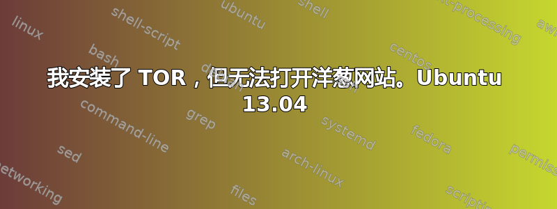 我安装了 TOR，但无法打开洋葱网站。Ubuntu 13.04