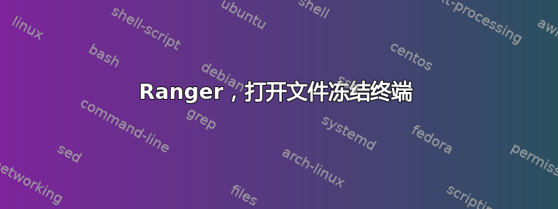 Ranger，打开文件冻结终端