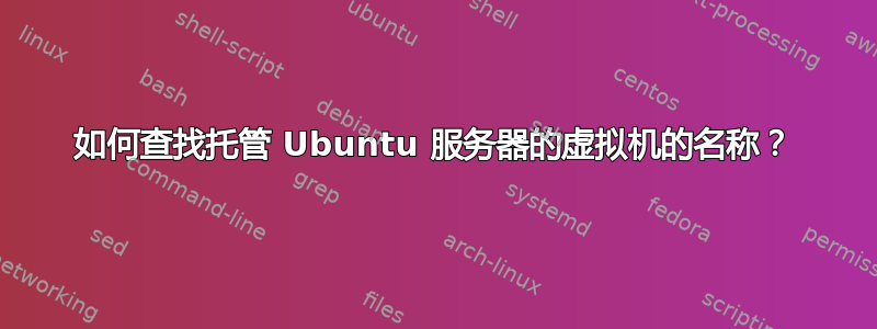 如何查找托管 Ubuntu 服务器的虚拟机的名称？