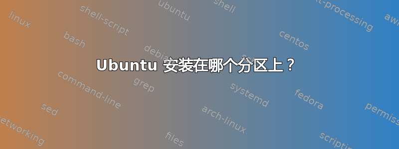 Ubuntu 安装在哪个分区上？