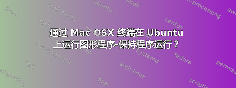 通过 Mac OSX 终端在 Ubuntu 上运行图形程序-保持程序运行？