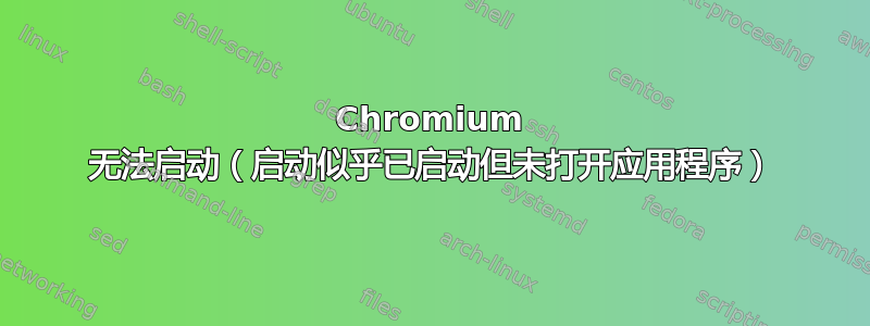 Chromium 无法启动（启动似乎已启动但未打开应用程序）