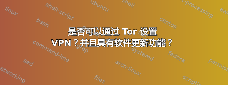 是否可以通过 Tor 设置 VPN？并且具有软件更新功能？