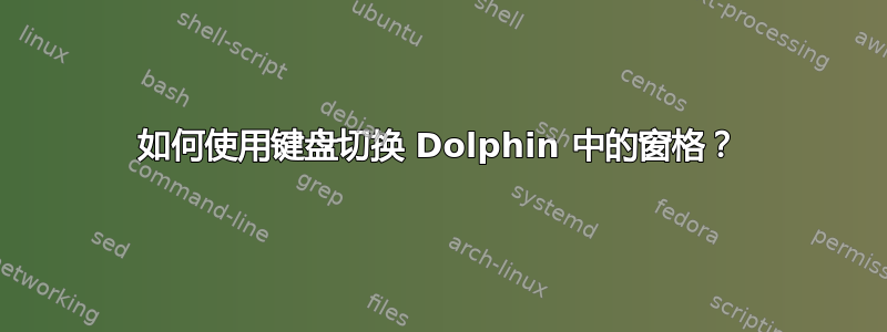 如何使用键盘切换 Dolphin 中的窗格？