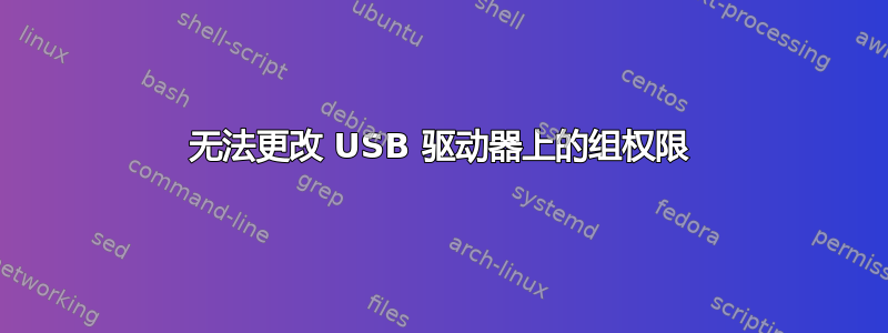 无法更改 USB 驱动器上的组权限