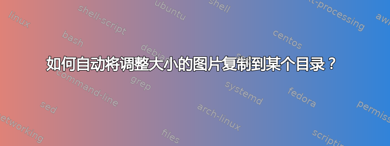 如何自动将调整大小的图片复制到某个目录？