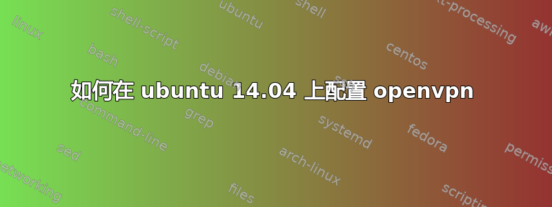 如何在 ubuntu 14.04 上配置 openvpn