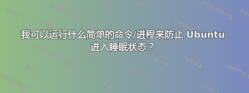 我可以运行什么简单的命令/进程来防止 Ubuntu 进入睡眠状态？