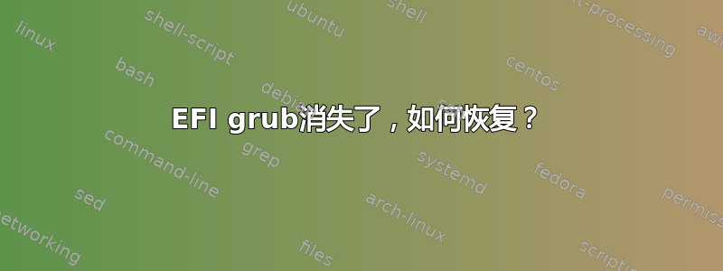 EFI grub消失了，如何恢复？