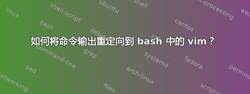 如何将命令输出重定向到 bash 中的 vim？