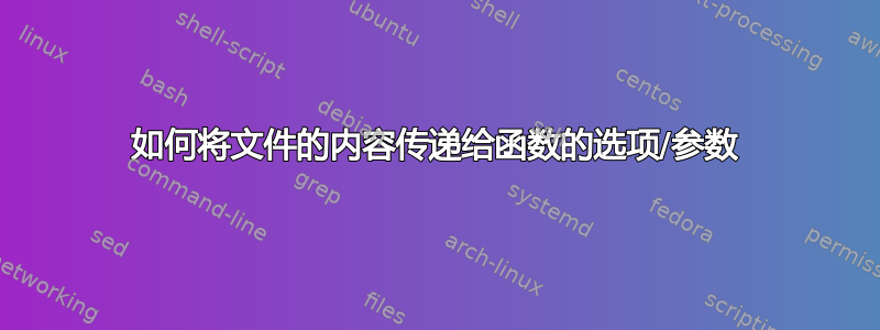 如何将文件的内容传递给函数的选项/参数