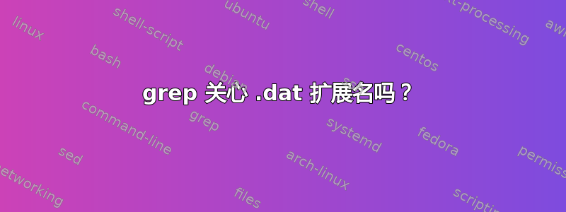 grep 关心 .dat 扩展名吗？