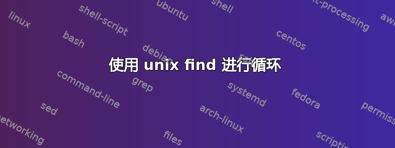 使用 unix find 进行循环