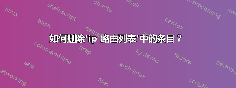 如何删除‘ip 路由列表’中的条目？