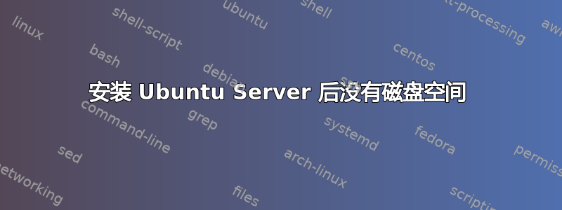 安装 Ubuntu Server 后没有磁盘空间