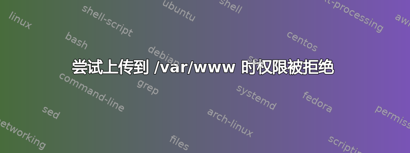 尝试上传到 /var/www 时权限被拒绝