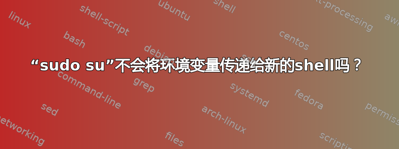 “sudo su”不会将环境变量传递给新的shell吗？