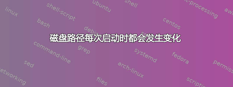 磁盘路径每次启动时都会发生变化