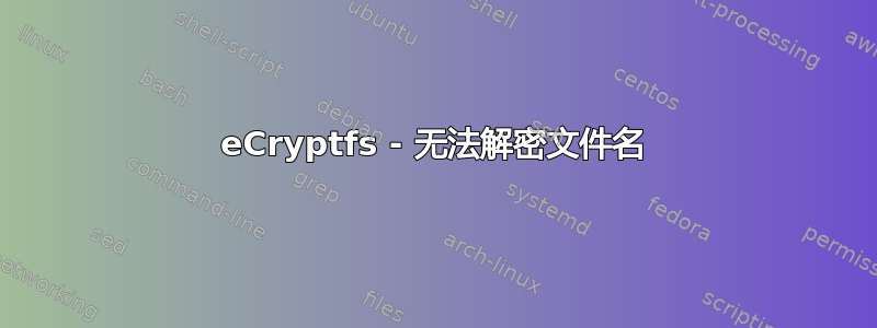 eCryptfs - 无法解密文件名