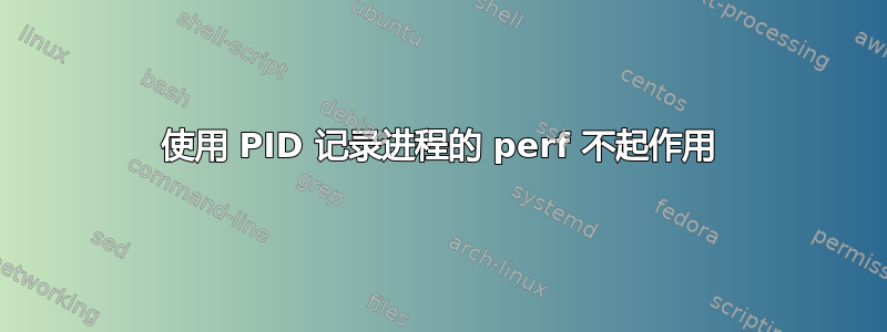 使用 PID 记录进程的 perf 不起作用