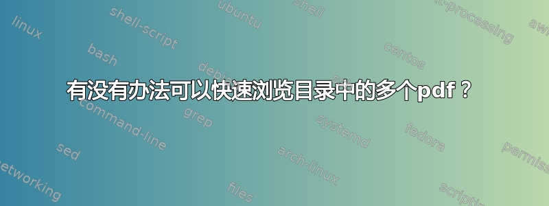 有没有办法可以快速浏览目录中的多个pdf？