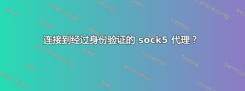 连接到经过身份验证的 sock5 代理？