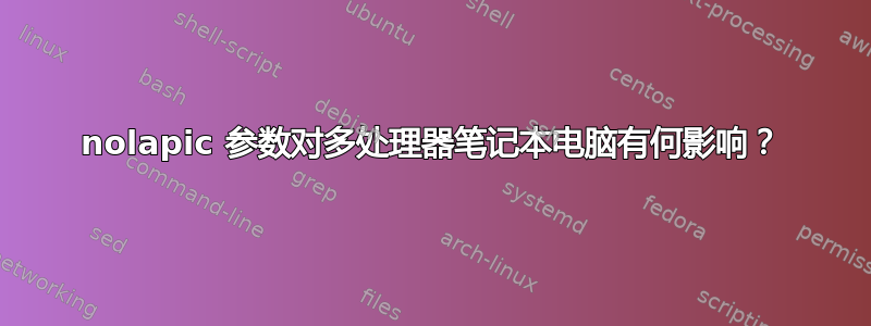 nolapic 参数对多处理器笔记本电脑有何影响？