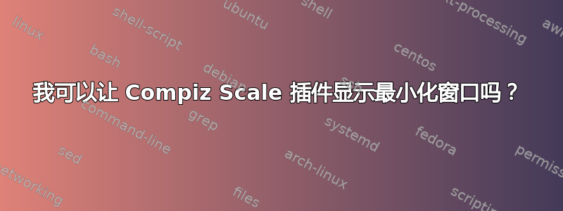 我可以让 Compiz Scale 插件显示最小化窗口吗？