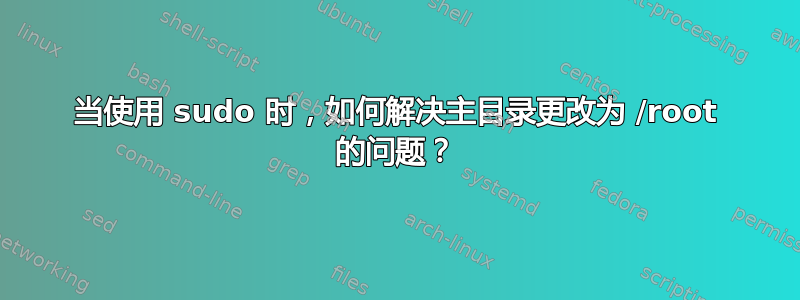 当使用 sudo 时，如何解决主目录更改为 /root 的问题？