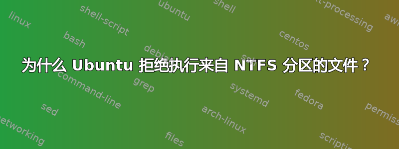 为什么 Ubuntu 拒绝执行来自 NTFS 分区的文件？