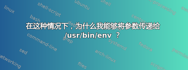 在这种情况下，为什么我能够将参数传递给 /usr/bin/env ？