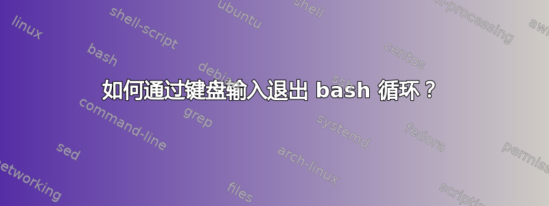 如何通过键盘输入退出 bash 循环？