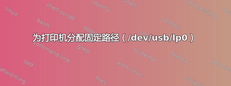 为打印机分配固定路径（/dev/usb/lp0）