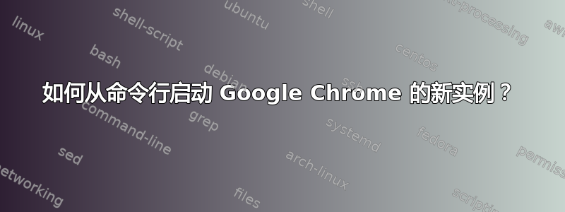 如何从命令行启动 Google Chrome 的新实例？