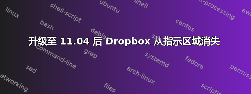 升级至 11.04 后 Dropbox 从指示区域消失