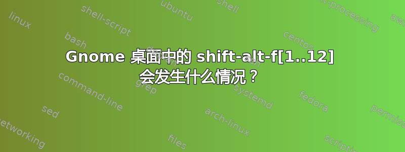 Gnome 桌面中的 shift-alt-f[1..12] 会发生什么情况？