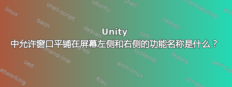 Unity 中允许窗口平铺在屏幕左侧和右侧的功能名称是什么？