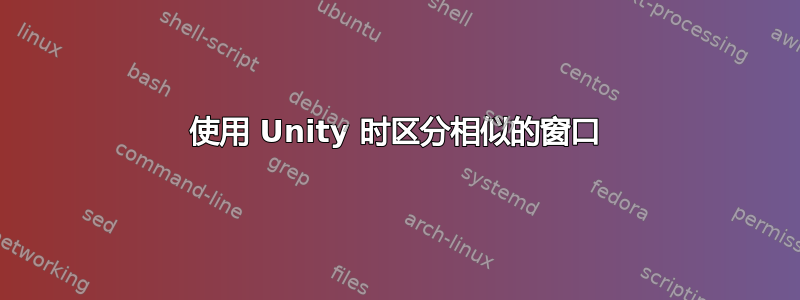 使用 Unity 时区分相似的窗口