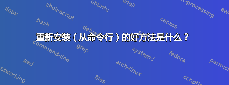 重新安装（从命令行）的好方法是什么？