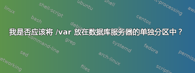 我是否应该将 /var 放在数据库服务器的单独分区中？