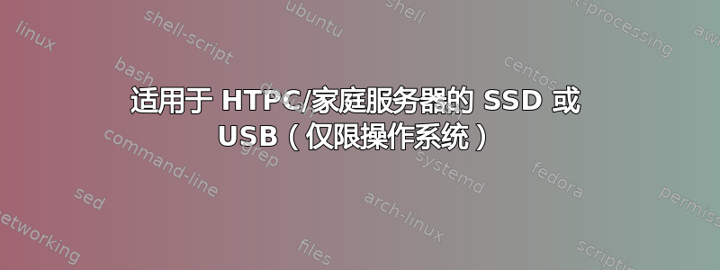 适用于 HTPC/家庭服务器的 SSD 或 USB（仅限操作系统）