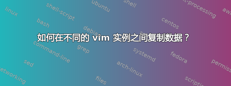 如何在不同的 vim 实例之间复制数据？