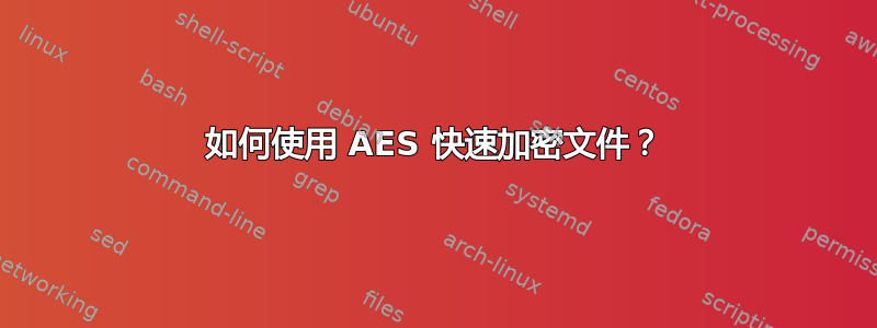 如何使用 AES 快速加密文件？