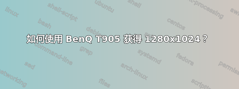 如何使用 BenQ T905 获得 1280x1024？