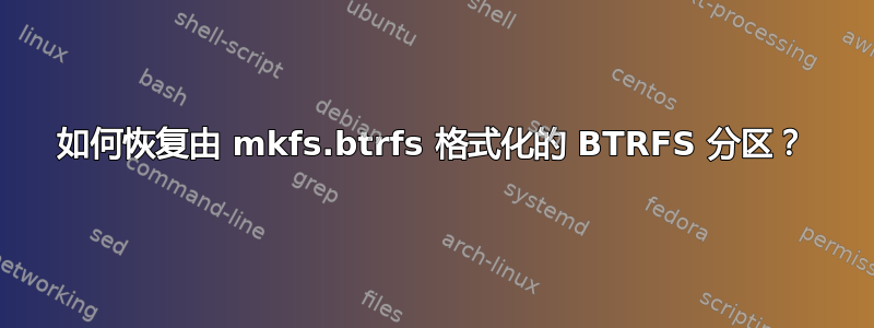 如何恢复由 mkfs.btrfs 格式化的 BTRFS 分区？