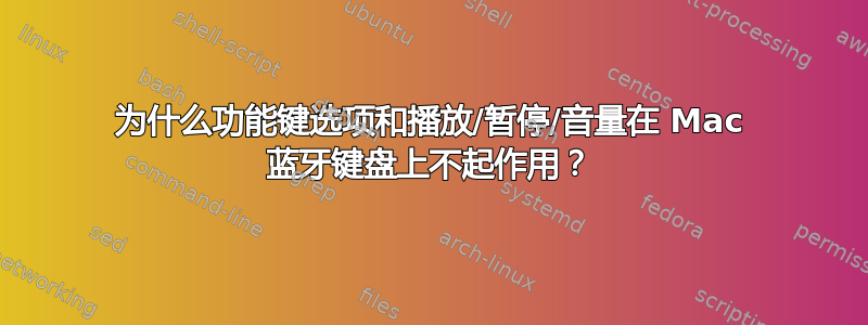 为什么功能键选项和播放/暂停/音量在 Mac 蓝牙键盘上不起作用？