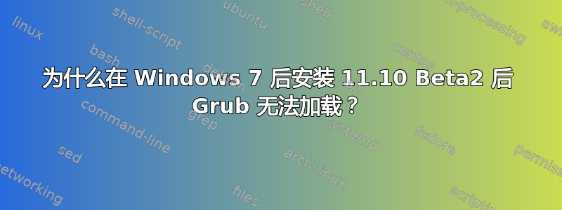 为什么在 Windows 7 后安装 11.10 Beta2 后 Grub 无法加载？